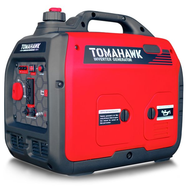 Tomahawk Power Portable Generator, Gasoline, 2,100 W Rated, 2,200 W Surge, 120V AC, 20 A TG2000i